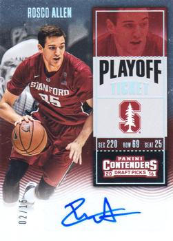 2016 Panini Contenders Draft Picks - College Ticket Autographs Playoff Ticket #153 Rosco Allen Front