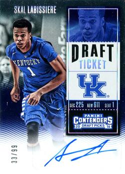 2016 Panini Contenders Draft Picks - College Ticket Autographs Variations Draft Ticket #110 Skal Labissiere Front