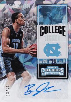 2016 Panini Contenders Draft Picks - College Ticket Autographs Variations Cracked Ice Ticket #122 Brice Johnson Front