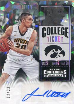 2016 Panini Contenders Draft Picks - College Ticket Autographs Variations Cracked Ice Ticket #130 Jarrod Uthoff Front