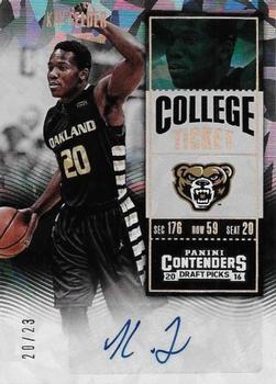 2016 Panini Contenders Draft Picks - College Ticket Autographs Variations Cracked Ice Ticket #136 Kay Felder Front