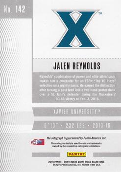 2016 Panini Contenders Draft Picks - College Ticket Autographs Variations Playoff Ticket #142 Jalen Reynolds Back