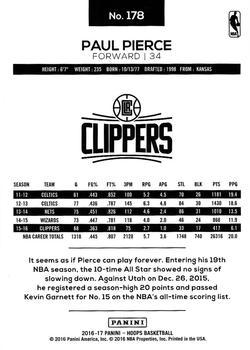 2016-17 Hoops - Green #178 Paul Pierce Back