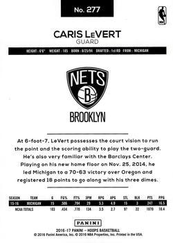 2016-17 Hoops - Red #277 Caris LeVert Back