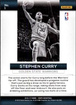 2016-17 Hoops - Action Shots #1 Stephen Curry Back