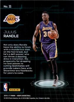 2016-17 Hoops - Faces of the Future #11 Julius Randle Back