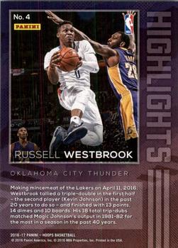 2016-17 Hoops - Highlights #4 Russell Westbrook Back