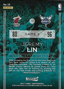 2016-17 Hoops - Road to the Finals #13 Jeremy Lin Back