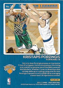 2016-17 Hoops - Team Leaders #13 Kristaps Porzingis Back
