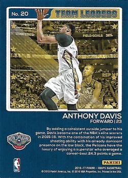 2016-17 Hoops - Team Leaders #20 Anthony Davis Back