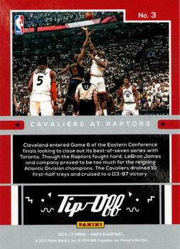 2016-17 Hoops - Tip-Off #3 Cleveland Cavaliers vs. Toronto Raptors Back