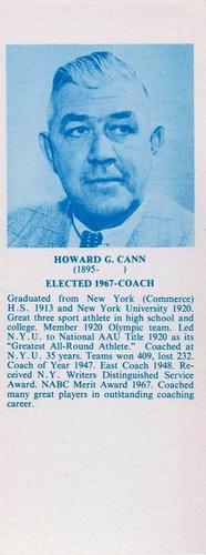 1968-74 NBA Hall of Fame Bookmarks #NNO Howard Cann Front