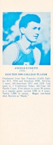 1968-74 NBA Hall of Fame Bookmarks #NNO Hank Luisetti Front