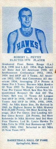 1968-74 NBA Hall of Fame Bookmarks #NNO Bob Pettit Front