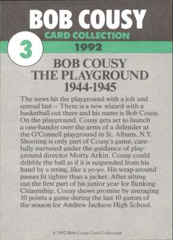 1992 Bob Cousy Collection #3 Playground 1944-45 Back