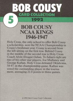 1992 Bob Cousy Collection #5 NCAA Kings Holy Cross Back