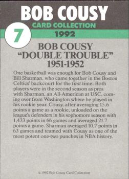 1992 Bob Cousy Collection #7 Double Trouble 1951-52 Back