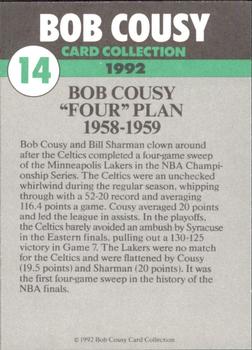 1992 Bob Cousy Collection #14 Four Plan 1958-1959 Back