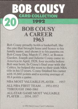 1992 Bob Cousy Collection #20 A Career 1963 Back