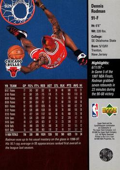1998 Kenner/Upper Deck Starting Lineup Cards #SL27 Dennis Rodman Back