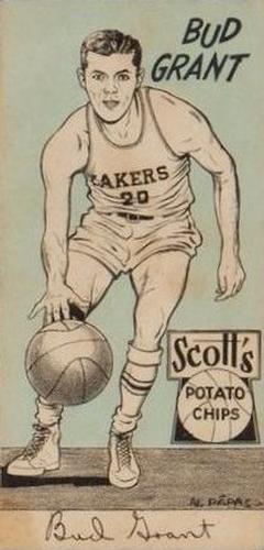 1950-51 Scott's Potato Chips Minneapolis Lakers #NNO Bud Grant Front
