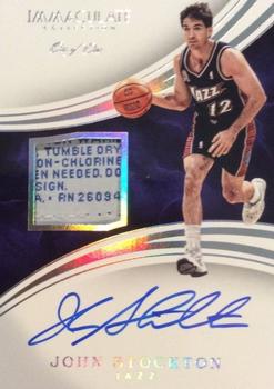 2015-16 Panini Immaculate Collection - Patch Autographs Laundry Tag #PA-JST John Stockton Front