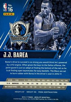 2016-17 Panini Absolute #16 J.J. Barea Back