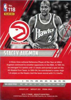 2016-17 Panini Absolute #118 Stacey Augmon Back