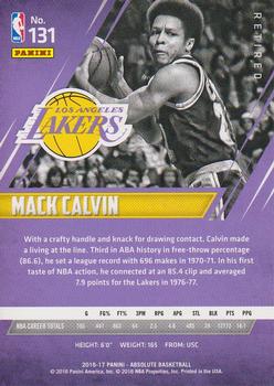 2016-17 Panini Absolute #131 Mack Calvin Back