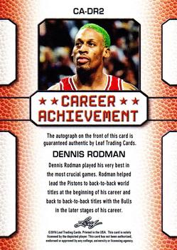 2016 Leaf Best of Basketball #CA-DR2 Dennis Rodman Back