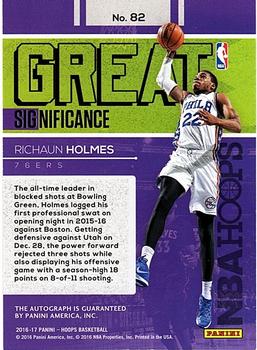 2016-17 Hoops - Great SIGnificance Gold #82 Richaun Holmes Back
