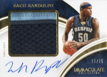 2015-16 Panini Immaculate Collection - Premium Patch Autographs #PPA-ZRA Zach Randolph Front