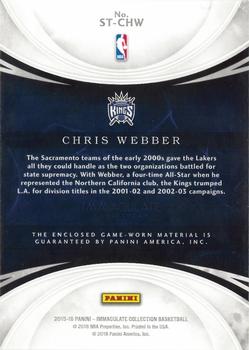 2015-16 Panini Immaculate Collection - Immaculate Standard #ST-CHW Chris Webber Back