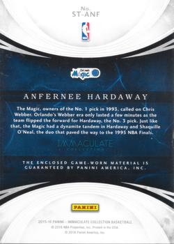2015-16 Panini Immaculate Collection - Immaculate Standard #ST-ANF Anfernee Hardaway Back