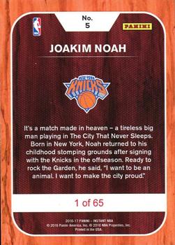 2016-17 Panini Instant NBA #5 Joakim Noah Back