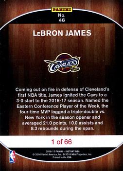 2016-17 Panini Instant NBA #46 LeBron James Back