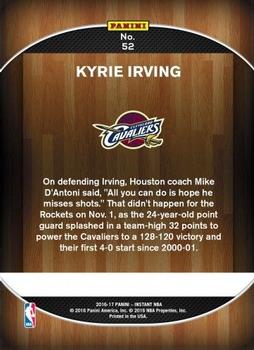 2016-17 Panini Instant NBA #52 Kyrie Irving Back