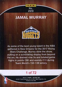 2016-17 Panini Instant NBA #223 Jamal Murray Back
