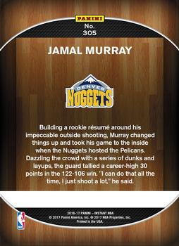 2016-17 Panini Instant NBA #305 Jamal Murray Back