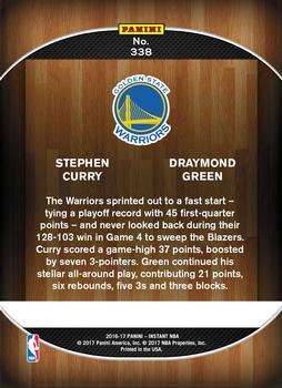 2016-17 Panini Instant NBA #338 Stephen Curry / Draymond Green Back