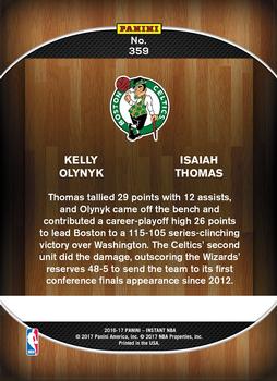 2016-17 Panini Instant NBA #359 Kelly Olynyk / Isaiah Thomas Back