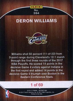 2016-17 Panini Instant NBA #394 Deron Williams Back