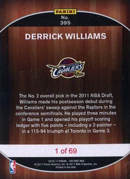2016-17 Panini Instant NBA #395 Derrick Williams Back