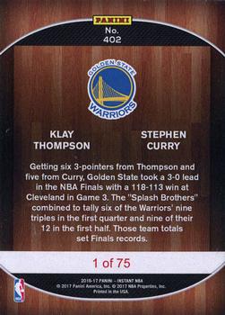 2016-17 Panini Instant NBA #402 Klay Thompson / Stephen Curry Back
