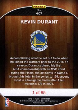 2016-17 Panini Instant NBA #407 Kevin Durant Back