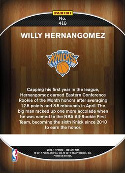 2016-17 Panini Instant NBA #416 Willy Hernangomez Back