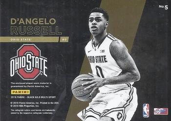2016-17 Panini Black Gold Collegiate - Shadowbox Swatches SN199 #5 D'Angelo Russell Back