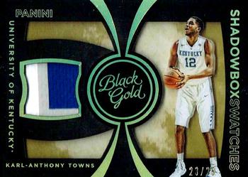 2016-17 Panini Black Gold Collegiate - Shadowbox Swatches SN25 #13 Karl-Anthony Towns Front