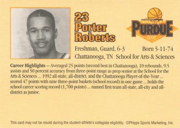 1992-93 Purdue Boilermakers #NNO Porter Roberts Back