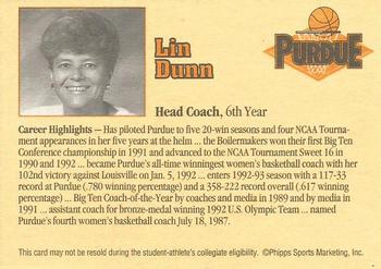 1992-93 Purdue Boilermakers Women #NNO Lin Dunn Back